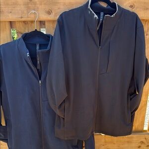 2 Lululemon Athletica Sojourn Jackets (Navy Blue and Black) size XXL
